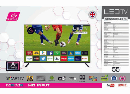 Skill Tech 55" 4K UHD Smart Frameless Led Tv - SK5550S4KFL