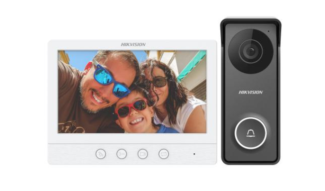 Video Intercom HIKVISION HD 7" LCD Screen Wired Video Door Phone Built In Mic & Loudspeaker DS-KIS213 - Water and dust resistant (IP65)