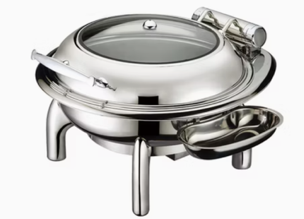 CHEFSET S/S ROUND HYDRAULIC CHAFING DISH 6LTR GL ( INDUCTIO )