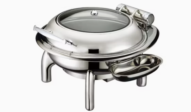 CHEFSET S/S ROUND HYDRAULIC CHAFING DISH 6LTR GL ( INDUCTIO )