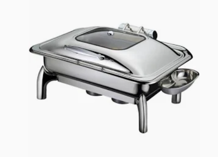 CHEFSET S/S RECT. HYDRAULIC CHAFING DISH 9LTR GL (INDUCTION)