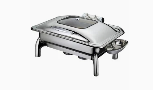 CHEFSET S/S RECT. HYDRAULIC CHAFING DISH 9LTR GL (INDUCTION)