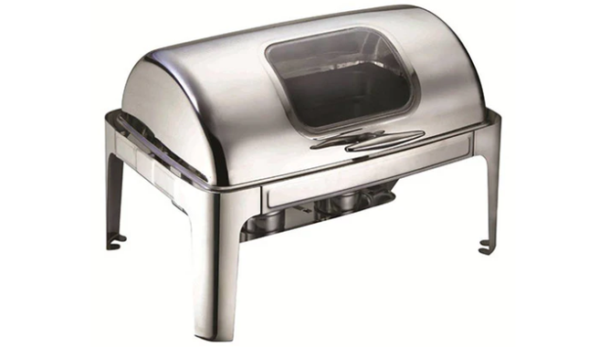 CHEFSET RECTANGULAR CHAFING DISH ROLL TOP SEE THROUGH 9 LTR 9 LTR