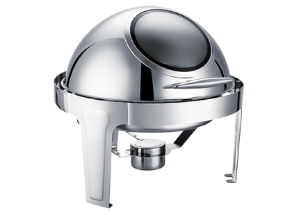 CHEFSET ROUND CHAFING DISH ROLL TOP SEE THRU 6 LTR