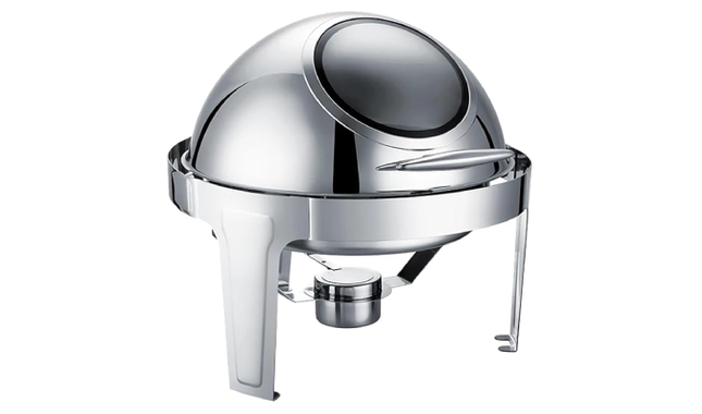 CHEFSET ROUND CHAFING DISH ROLL TOP SEE THRU 6 LTR