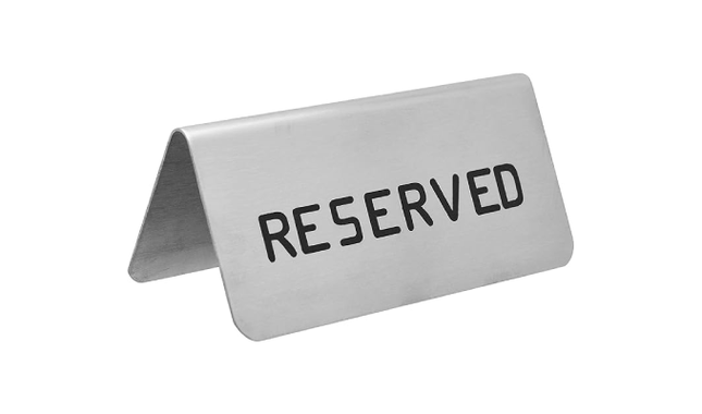 CATERING SIGN PLATE RESERVED