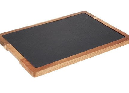 ACAICIA WOOD AND SLATE SERVING BOARD