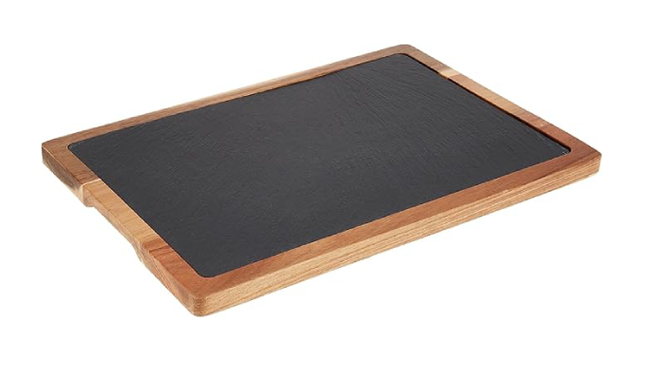 ACAICIA WOOD AND SLATE SERVING BOARD