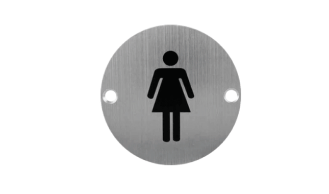 CATERING ROUND SIGN PLATE WOMAN