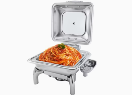 CHEFSET S/S SQR HYDRAULIC CHAFING DISH 6LTR GL (INDUCTION)