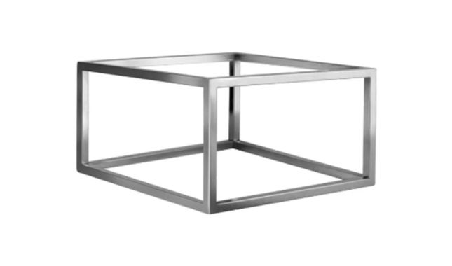 RAJ SQR SS BUFFET STAND 18.3X18.3X7.7