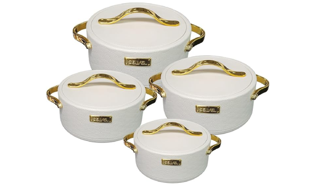 SELVEL LEATHERITE CASSEROLE 4PC (1000/1500/2000/3000)