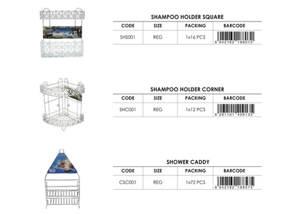 RAJ SHAMPOO HOLDER SQUARE AND CORNER
