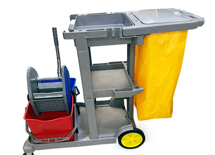 AKC Janitor Trolley With Mop Wringer Grey color